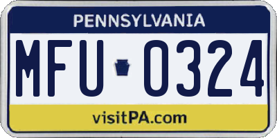 PA license plate MFU0324