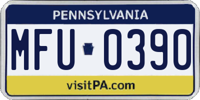 PA license plate MFU0390