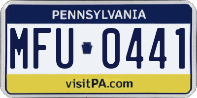 PA license plate MFU0441