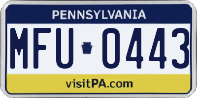 PA license plate MFU0443