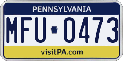 PA license plate MFU0473