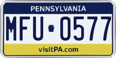 PA license plate MFU0577