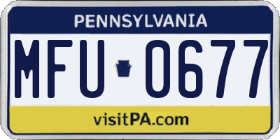 PA license plate MFU0677