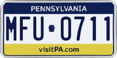 PA license plate MFU0711