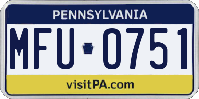 PA license plate MFU0751