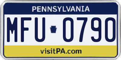 PA license plate MFU0790