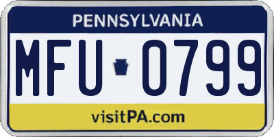 PA license plate MFU0799