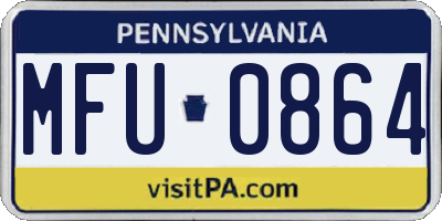 PA license plate MFU0864