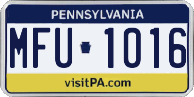 PA license plate MFU1016