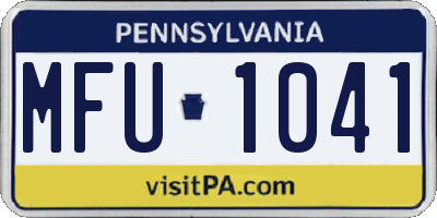 PA license plate MFU1041