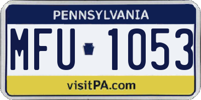PA license plate MFU1053