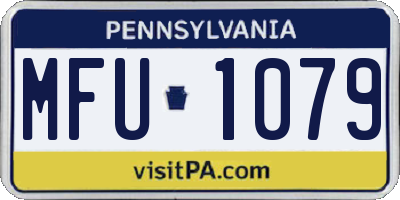 PA license plate MFU1079