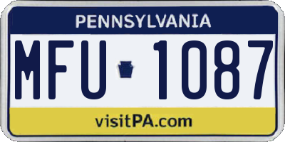 PA license plate MFU1087