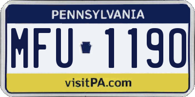 PA license plate MFU1190