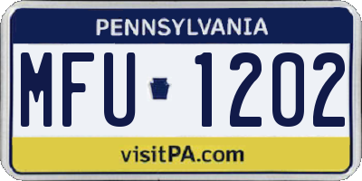 PA license plate MFU1202