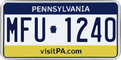 PA license plate MFU1240