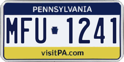 PA license plate MFU1241