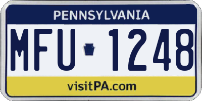 PA license plate MFU1248
