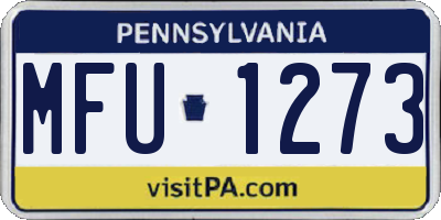 PA license plate MFU1273