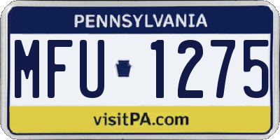 PA license plate MFU1275