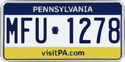 PA license plate MFU1278