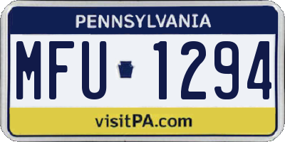 PA license plate MFU1294