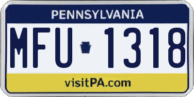 PA license plate MFU1318