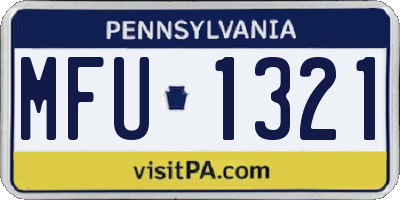 PA license plate MFU1321