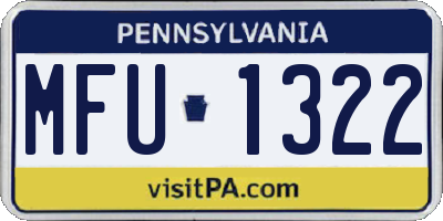 PA license plate MFU1322