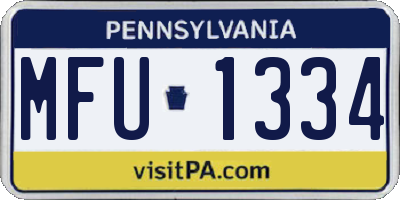 PA license plate MFU1334