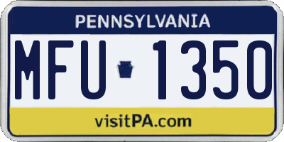 PA license plate MFU1350