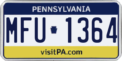 PA license plate MFU1364
