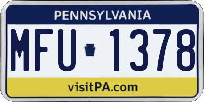 PA license plate MFU1378