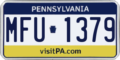 PA license plate MFU1379