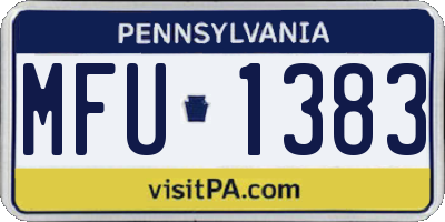 PA license plate MFU1383