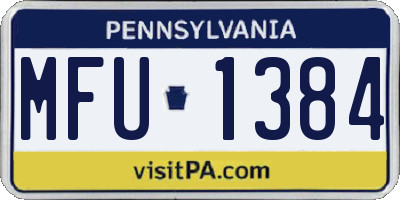 PA license plate MFU1384