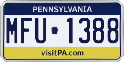 PA license plate MFU1388