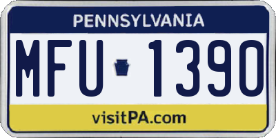 PA license plate MFU1390