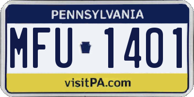 PA license plate MFU1401