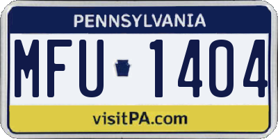 PA license plate MFU1404