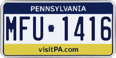 PA license plate MFU1416