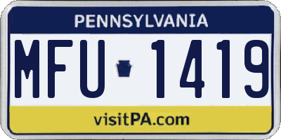 PA license plate MFU1419