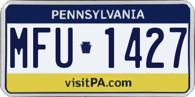 PA license plate MFU1427