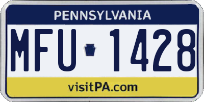 PA license plate MFU1428