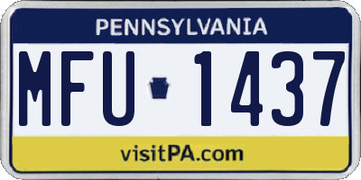 PA license plate MFU1437