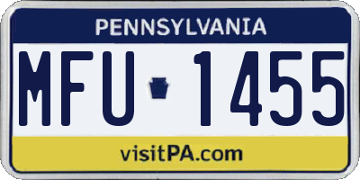 PA license plate MFU1455