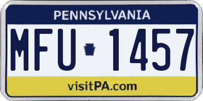 PA license plate MFU1457