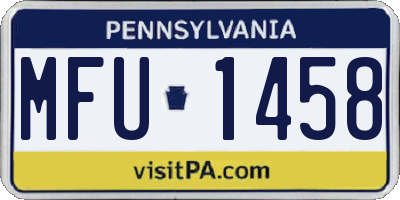 PA license plate MFU1458