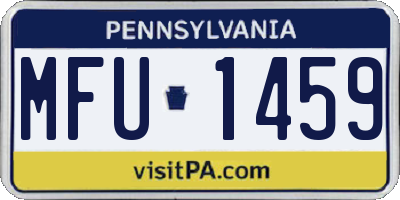 PA license plate MFU1459
