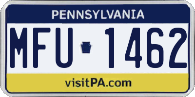 PA license plate MFU1462